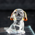 Promotionnel top qualité à la mode cristal verre animal figurines décoration chien verre artisanat